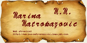 Marina Matropazović vizit kartica